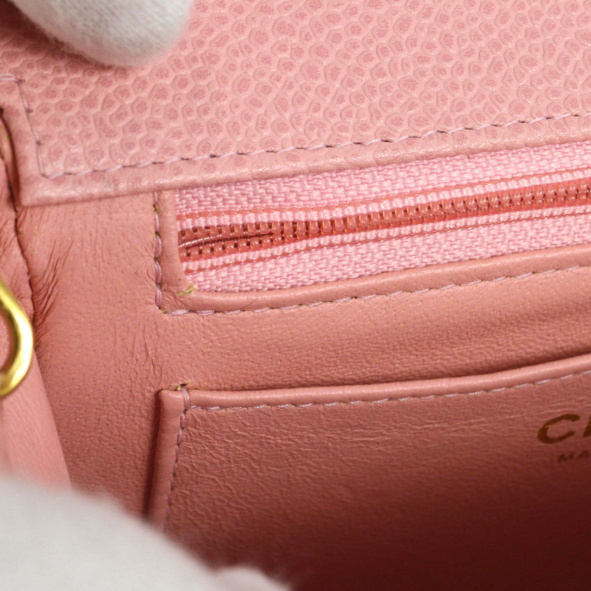 Chanel★ 2004-2005 Classic Flap Mini Square 17 Pink Caviar 76897