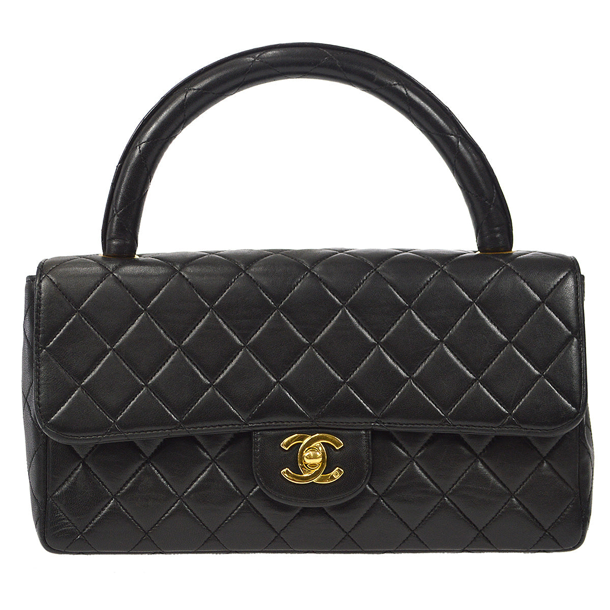 Chanel 1991-1994 Classic Flap Handbag Medium Black Lambskin