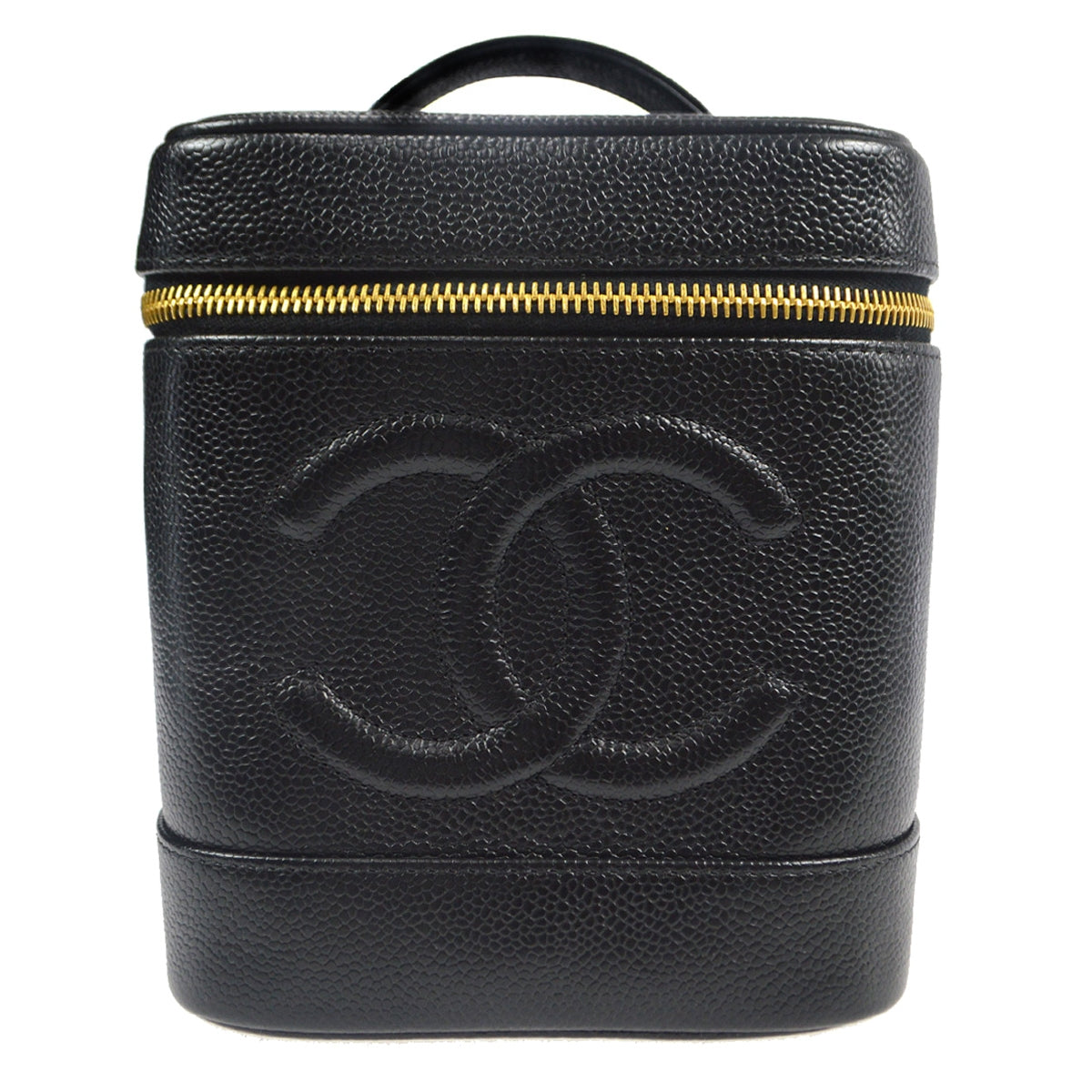 CHANEL Cosmetic Vanity Handbag Black Caviar 76836