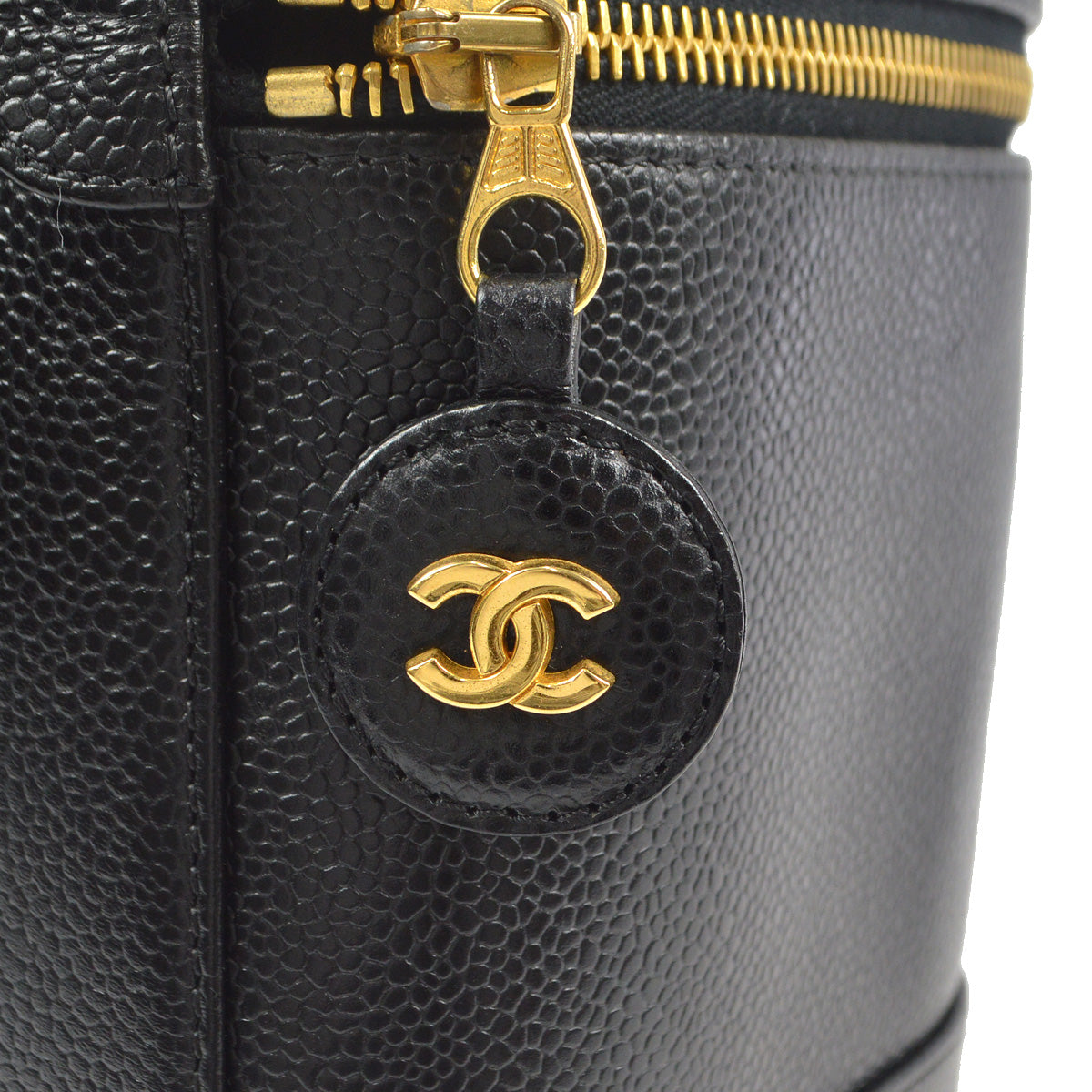 CHANEL Cosmetic Vanity Handbag Black Caviar 76836