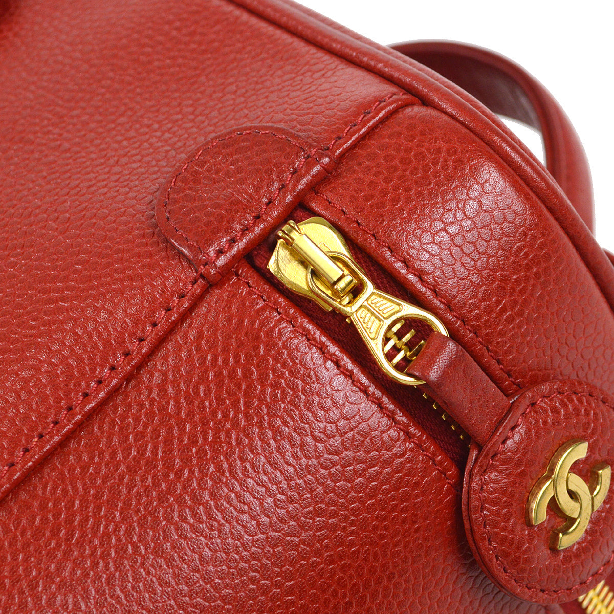 Chanel 1996-1997 Timeless Vanity Handbag Red Caviar