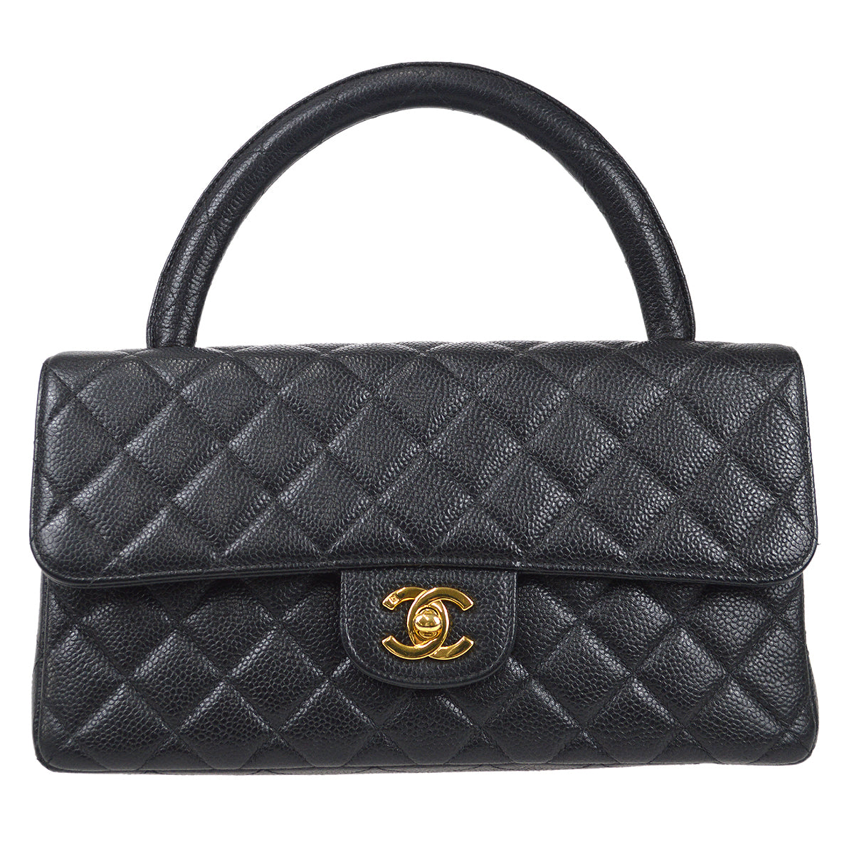 Chanel 1994 Classic Flap Handbag Medium Black Caviar