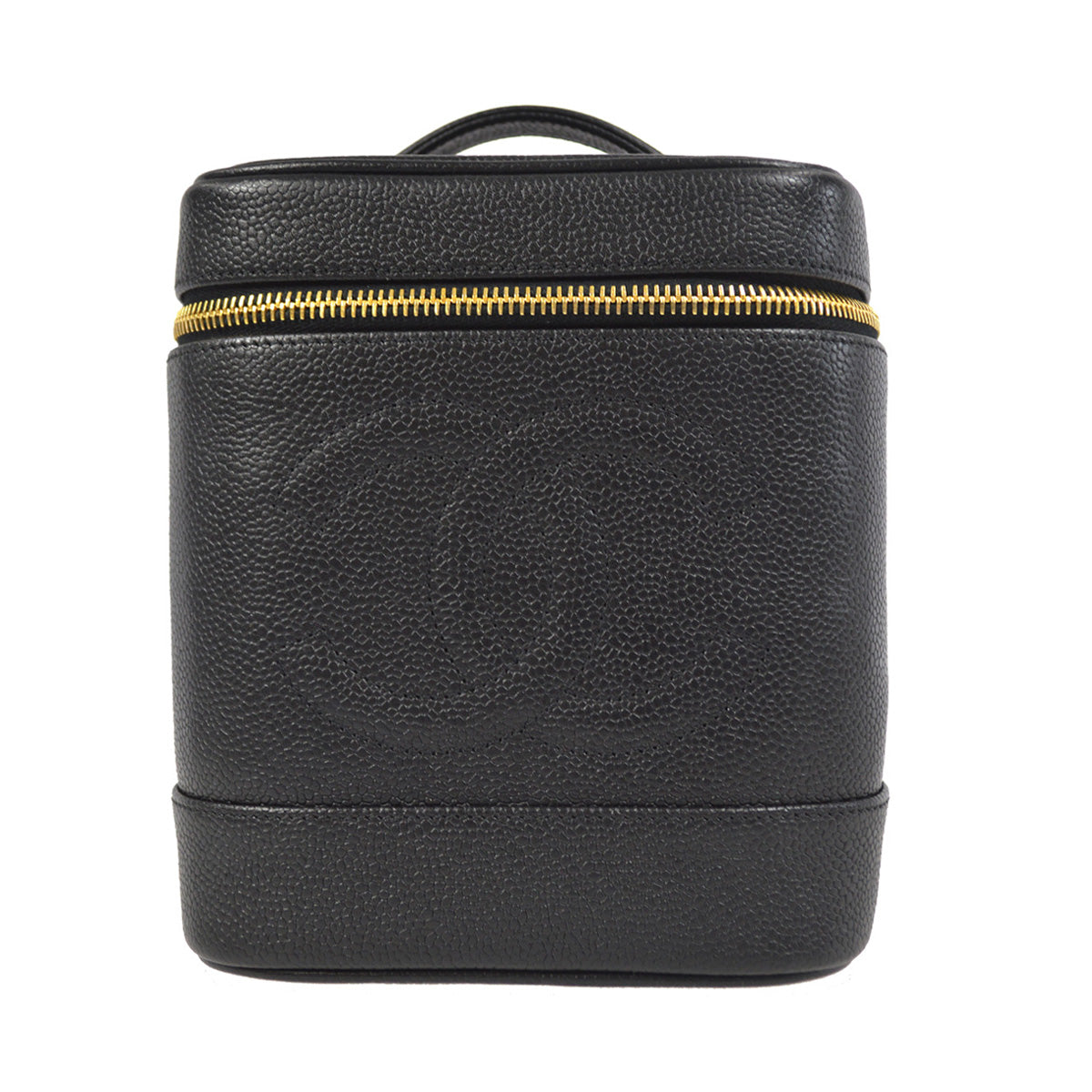 CHANEL Cosmetic Vanity Handbag Black Caviar 87942