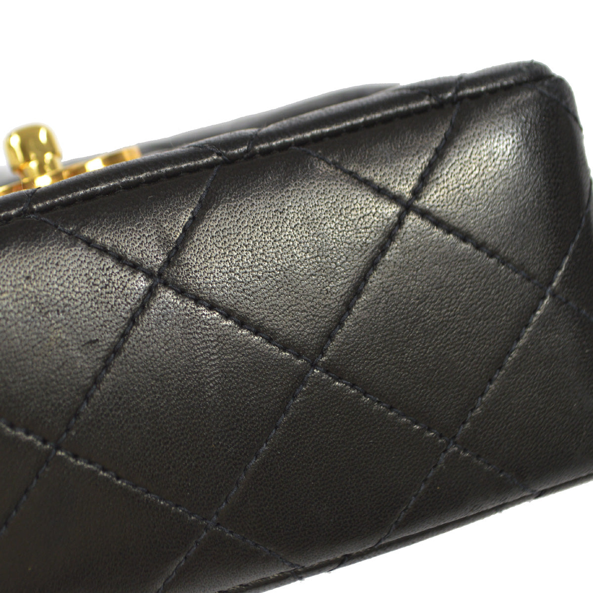 Chanel 1994 Classic Flap Handbag Micro Black Lambskin