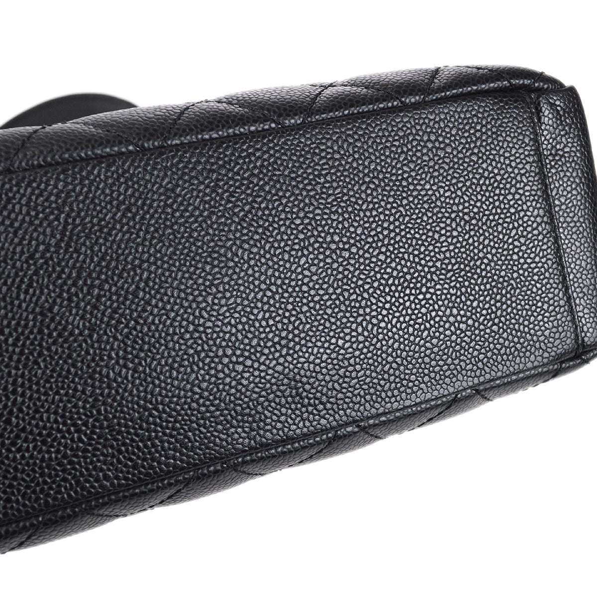 CHANEL Petite Shopping Tote PST Chain Hand Tote Bag Black Caviar 97336