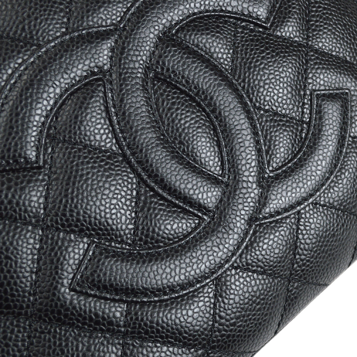 CHANEL Petite Shopping Tote PST Chain Hand Tote Bag Black Caviar 97336