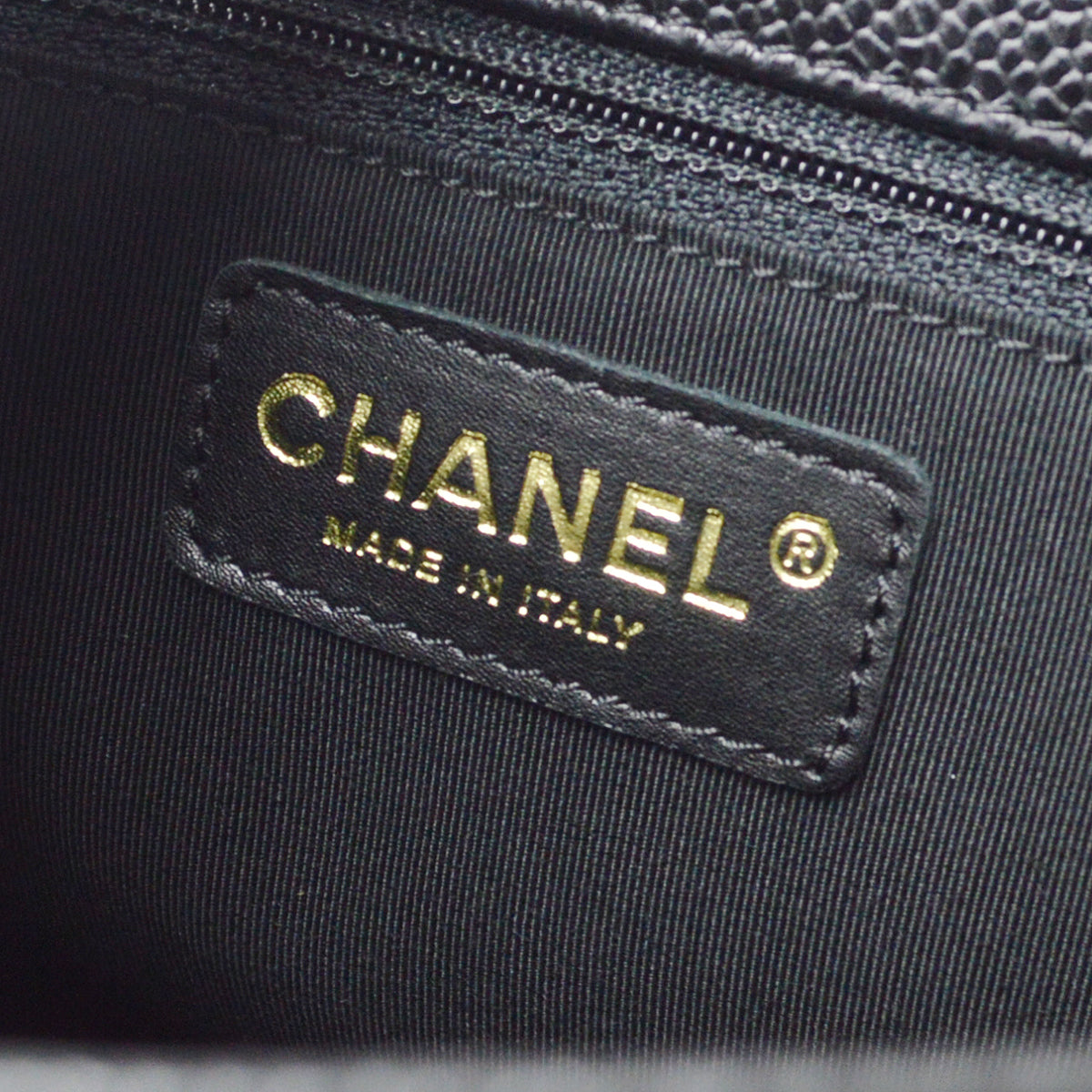 CHANEL Petite Shopping Tote PST Chain Hand Tote Bag Black Caviar 97336