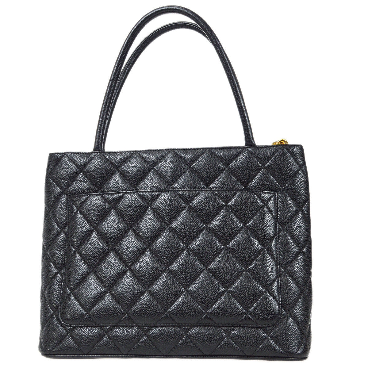 CHANEL 2000-2001 Medallion Tote Black Caviar 97414