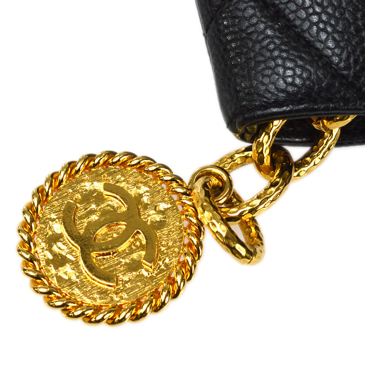 CHANEL 2000-2001 Medallion Tote Black Caviar 97414