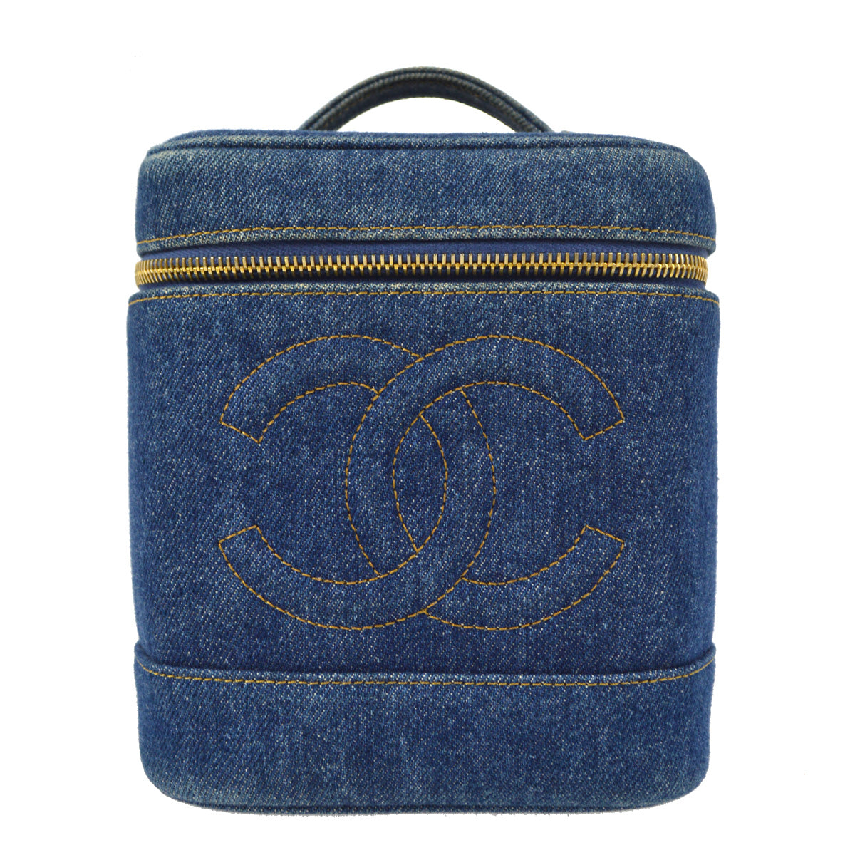 Chanel 1996-1997 Timeless Vanity Handbag Indigo Denim