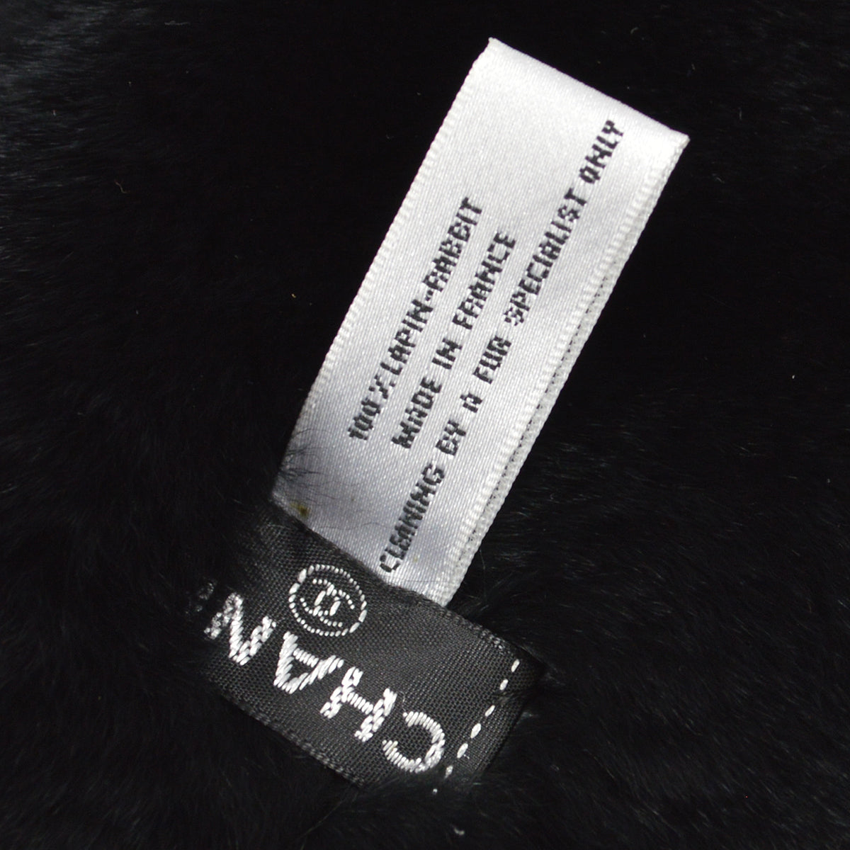 CHANEL Fur Bracelet Wristband Black 97599
