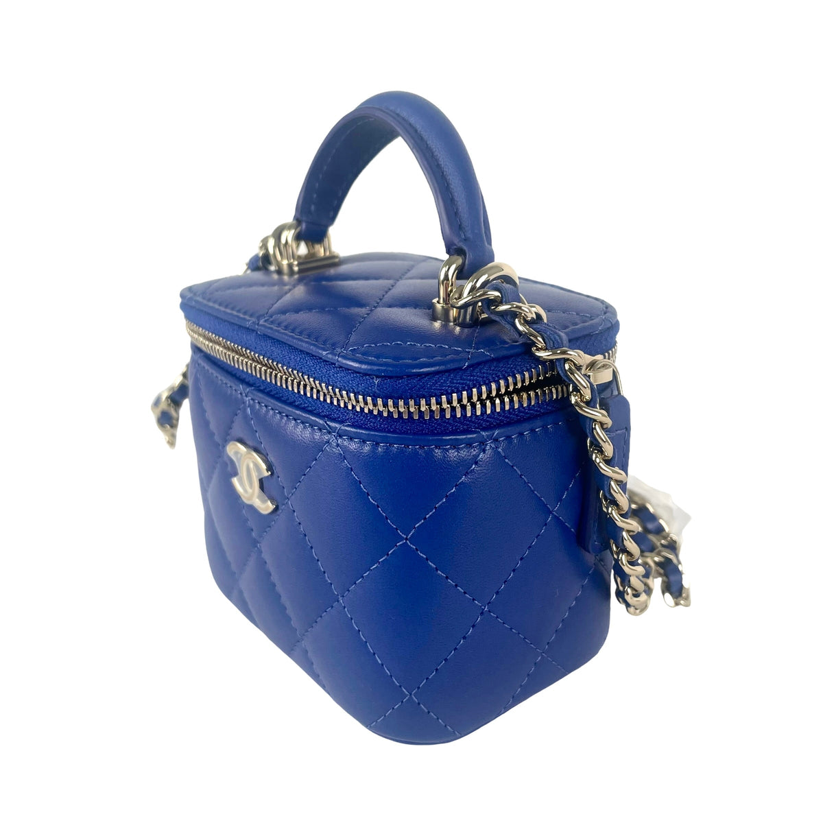 Chanel Mini Vanity Case with Handle Blue
