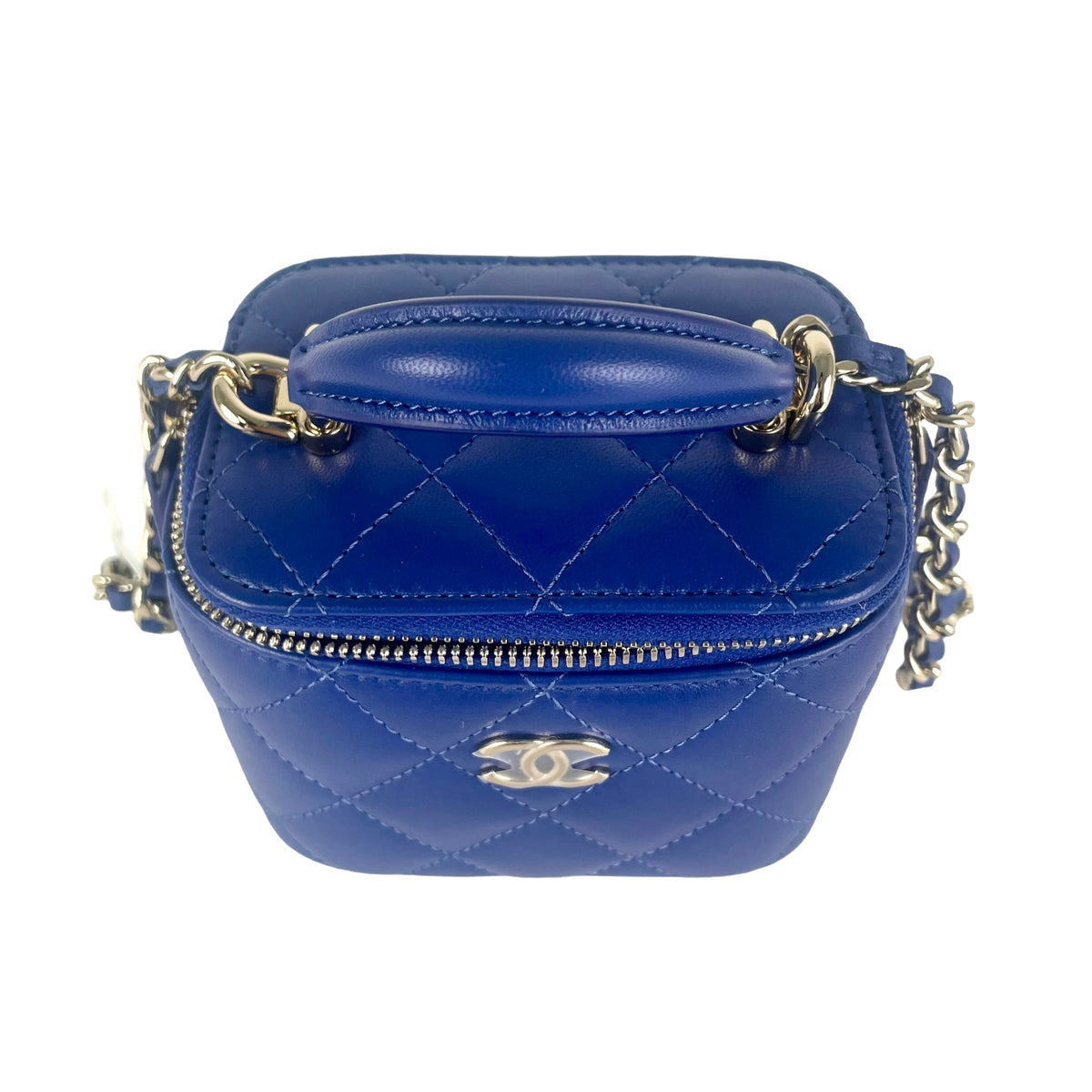 Chanel Mini Vanity Case with Handle Blue