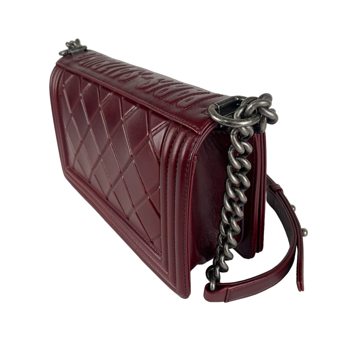 Chanel Old Medium Boy Burgundy