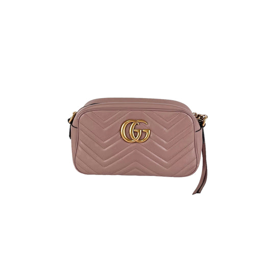 Gucci Small Marmont Camera Nude Crossbody Bag