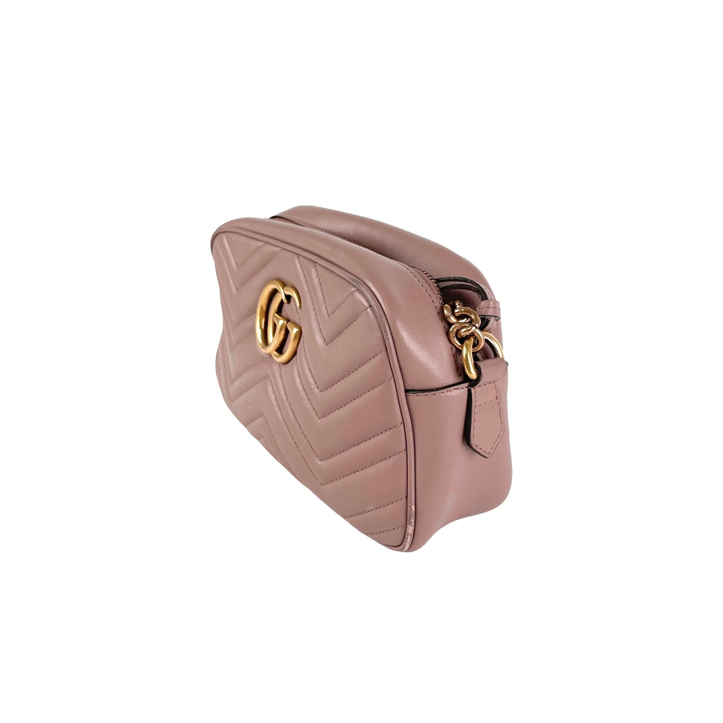 Gucci Small Marmont Camera Nude Crossbody Bag