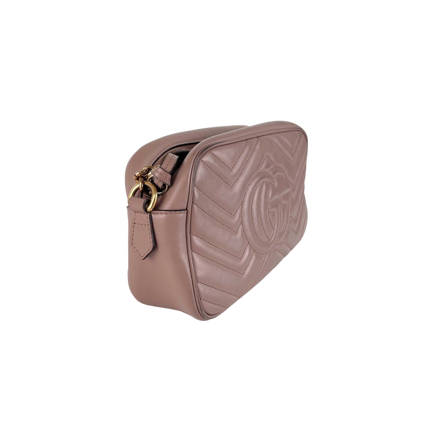 Gucci Small Marmont Camera Nude Crossbody Bag