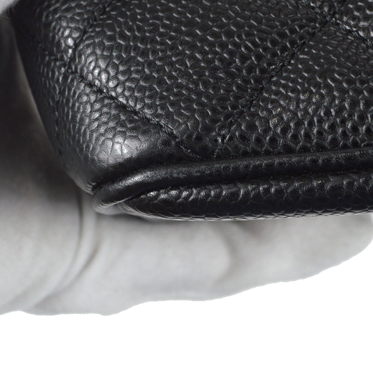 CHANEL Medallion Tote Handbag Black Caviar 67911