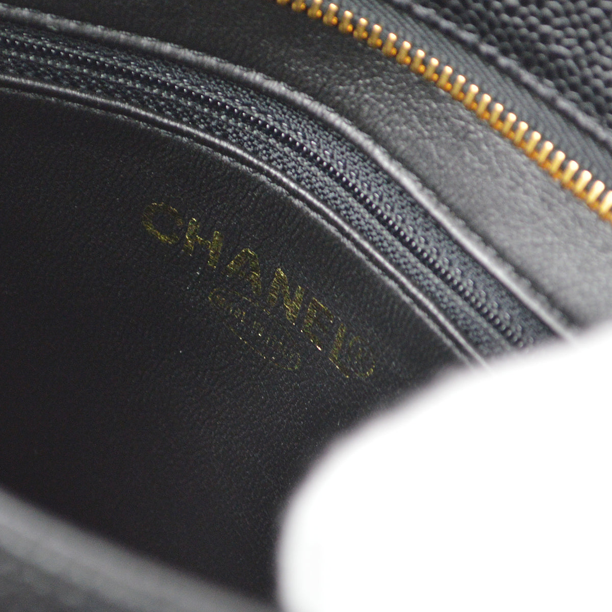 CHANEL Medallion Tote Handbag Black Caviar 67911