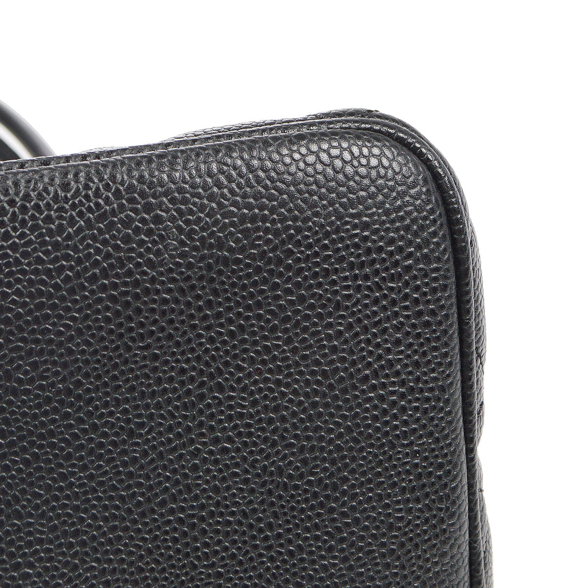 CHANEL Medallion Tote Handbag Black Caviar 67912