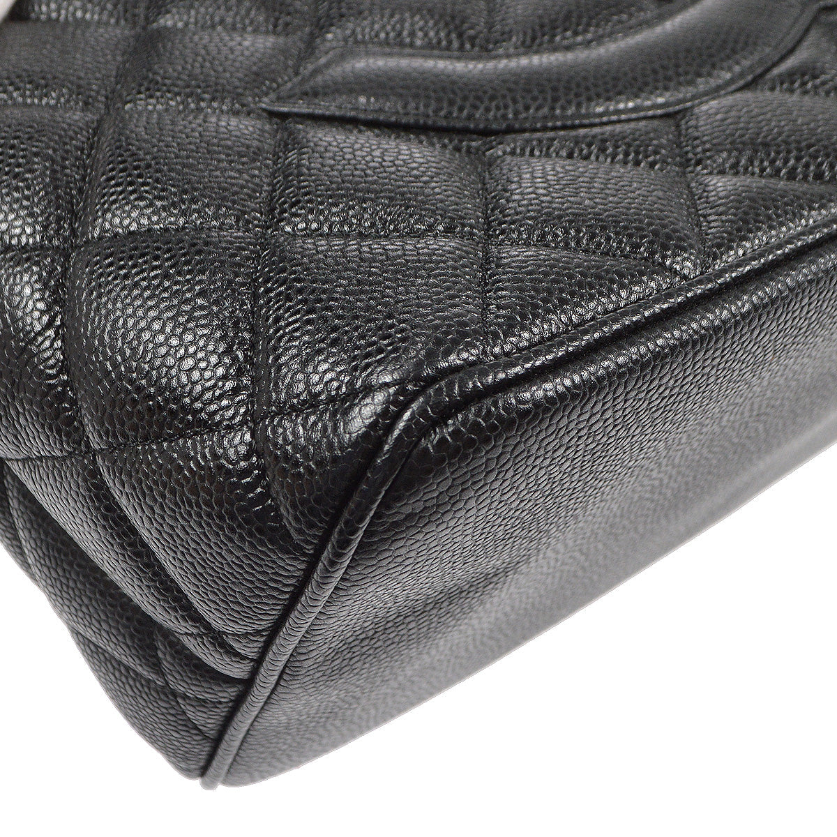 CHANEL Medallion Tote Handbag Black Caviar 67912