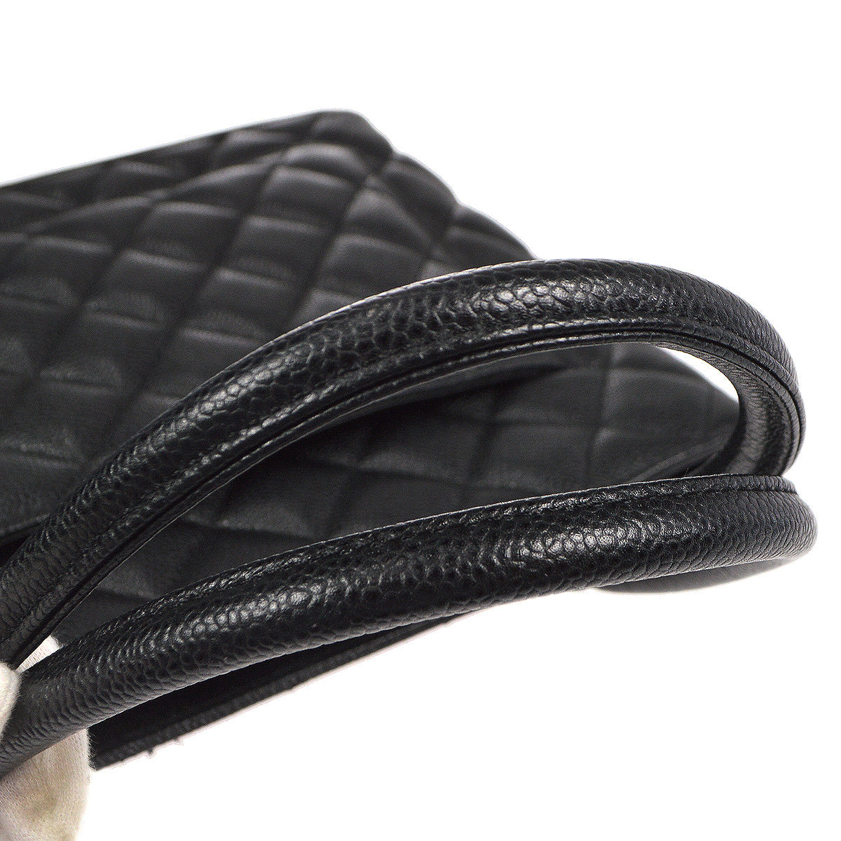 CHANEL Medallion Tote Handbag Black Caviar 67912