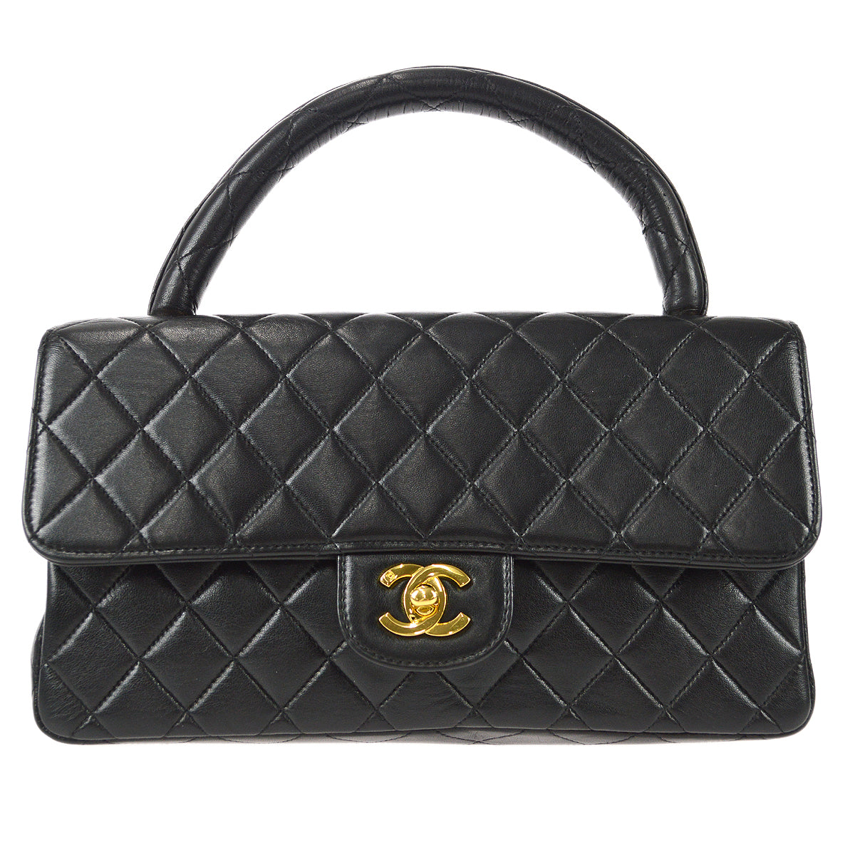Chanel 1994-1996 Classic Flap Handbag Medium Black Lambskin
