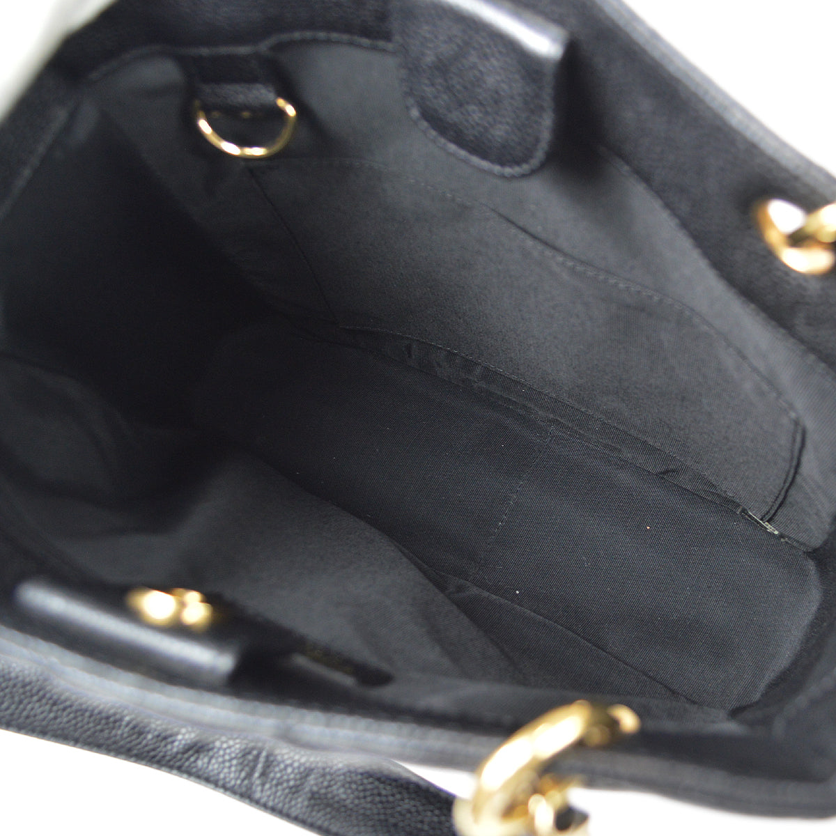 CHANEL Petite Shopping Tote PST Chain Tote Handbag Black Caviar 78552