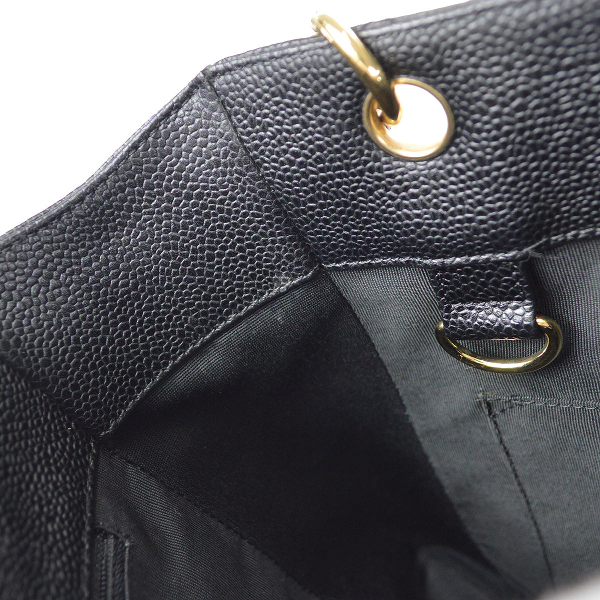 CHANEL Petite Shopping Tote PST Chain Tote Handbag Black Caviar 78552