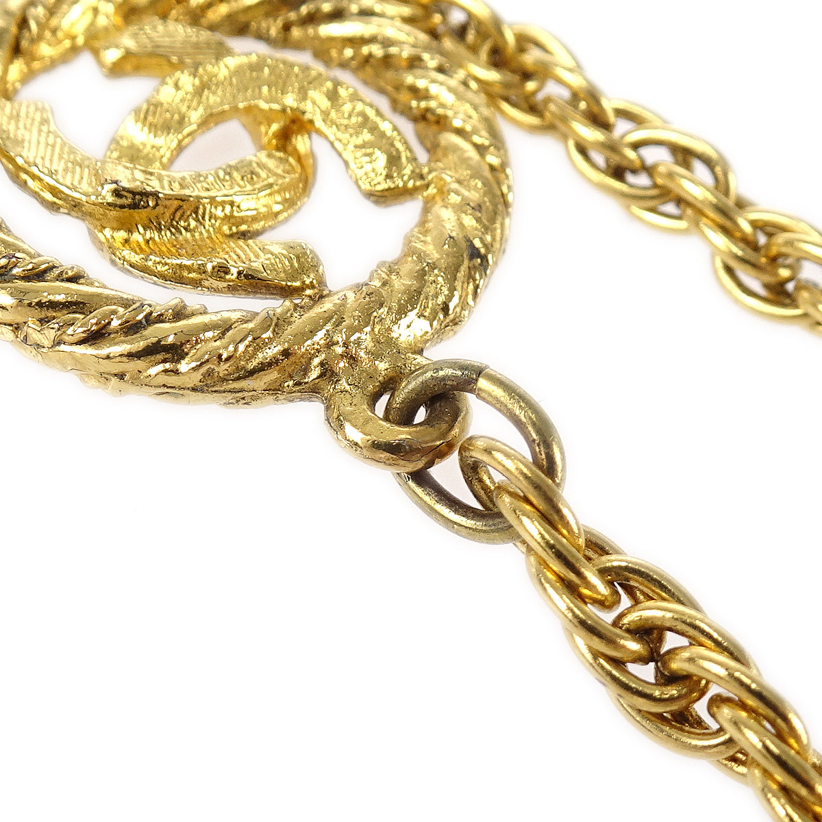 CHANEL Medallion Gold Chain Pendant Necklace 78649