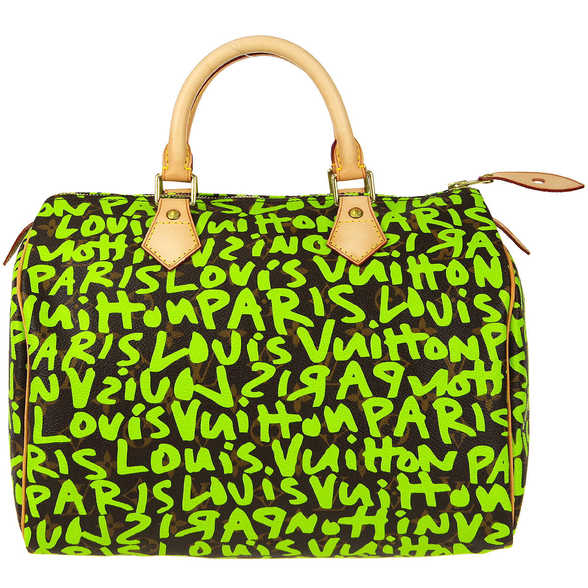 LOUIS VUITTON Speedy 30 Handbag Monogram Graffiti Green M93706 78734