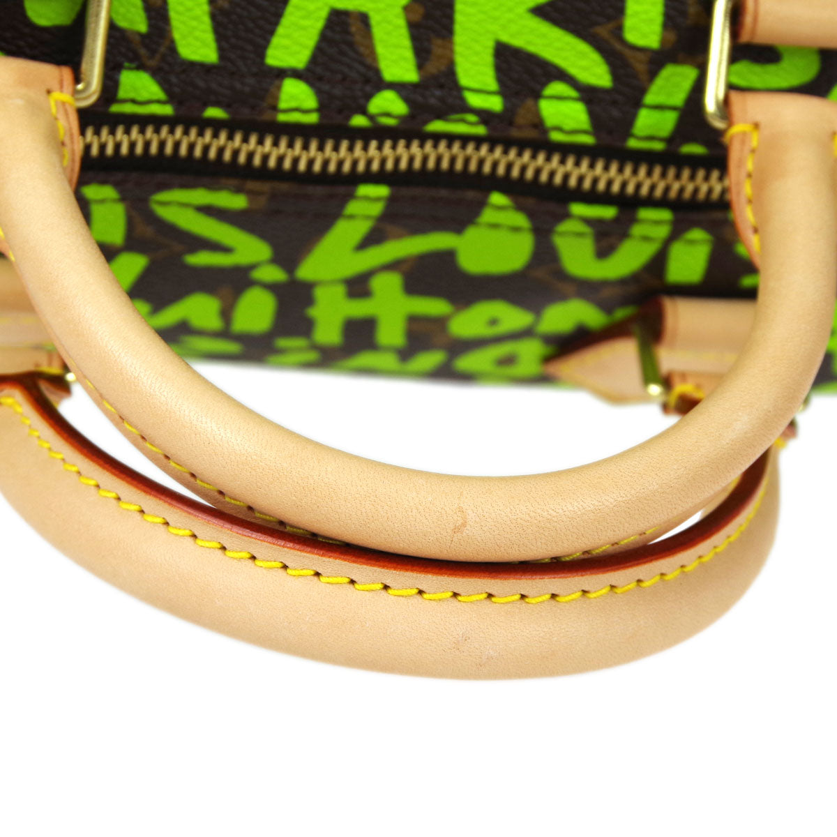 LOUIS VUITTON Speedy 30 Handbag Monogram Graffiti Green M93706 78734