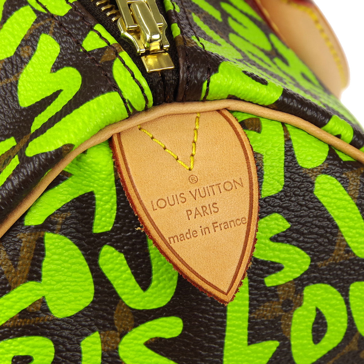 LOUIS VUITTON Speedy 30 Handbag Monogram Graffiti Green M93706 78734
