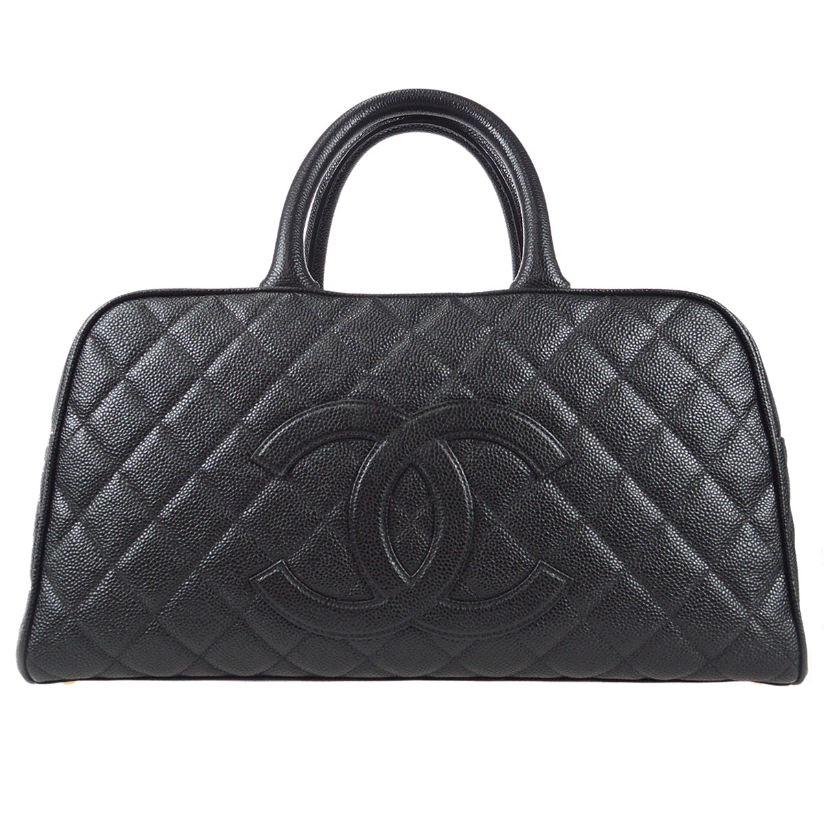 CHANEL 2003-2004 Bowler 37 Black Caviar 97434