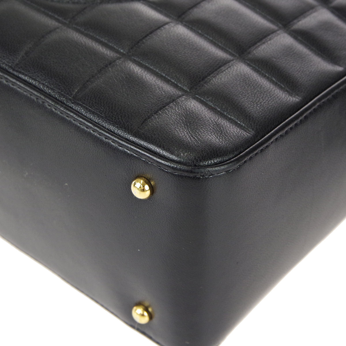 CHANEL Choco Bar Shoulder Bag Black Lambskin 67732