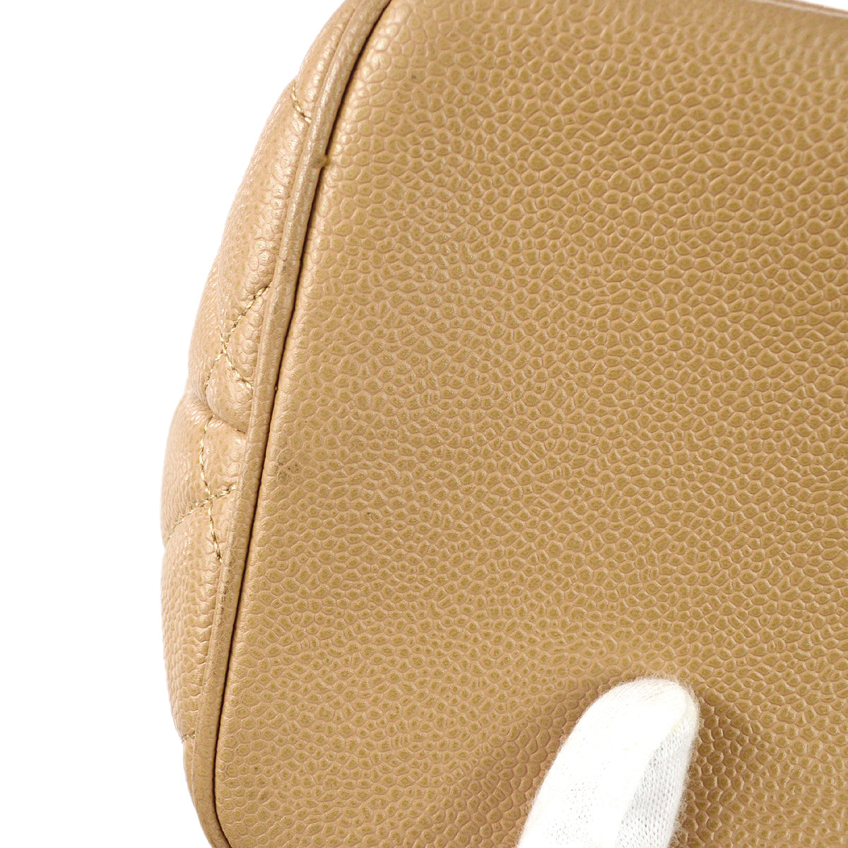 Chanel Medallion Tote Handbag Beige Caviar