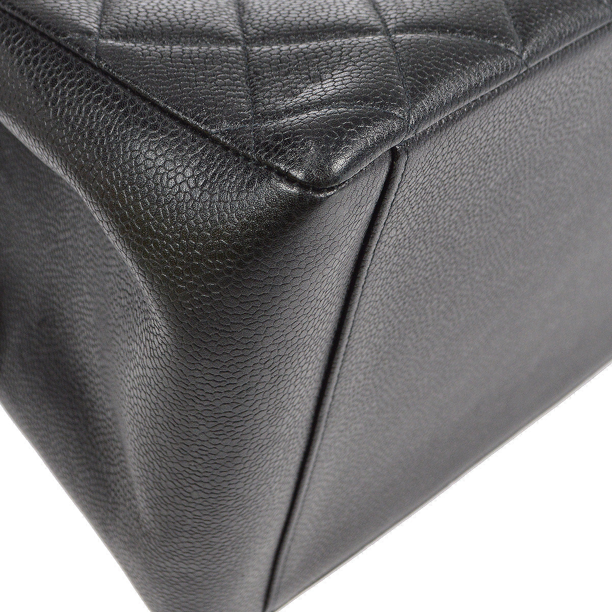 Chanel Chain Tote Handbag Black Caviar