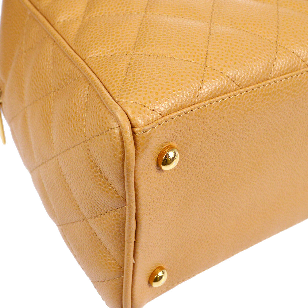 Chanel 2004-2005 Bowling Bag 37 Beige Caviar