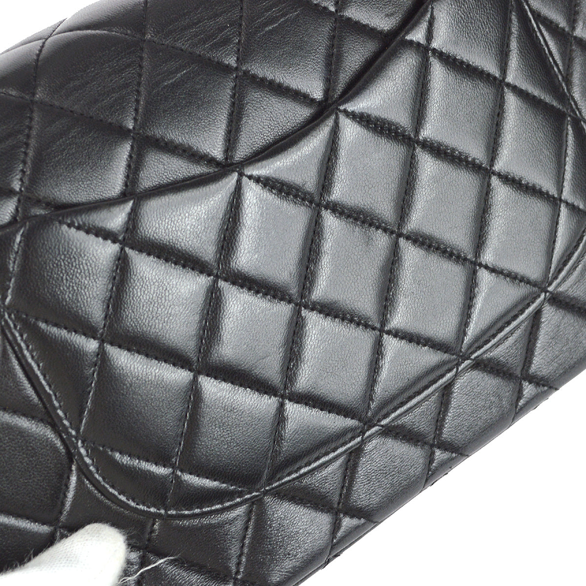 Chanel 1994-1996  Classic Single Flap Medium Handbag Black Lambskin