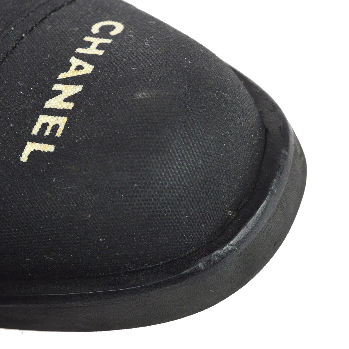 Chanel * Black Canvas Oxford Shoes #37