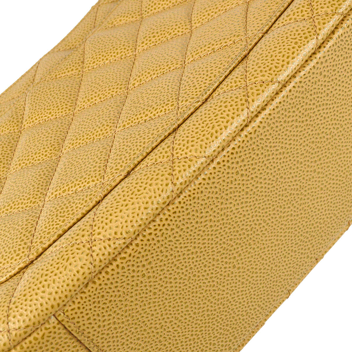 Chanel 2003-2004 Hobo Shoulder Bag Beige Caviar