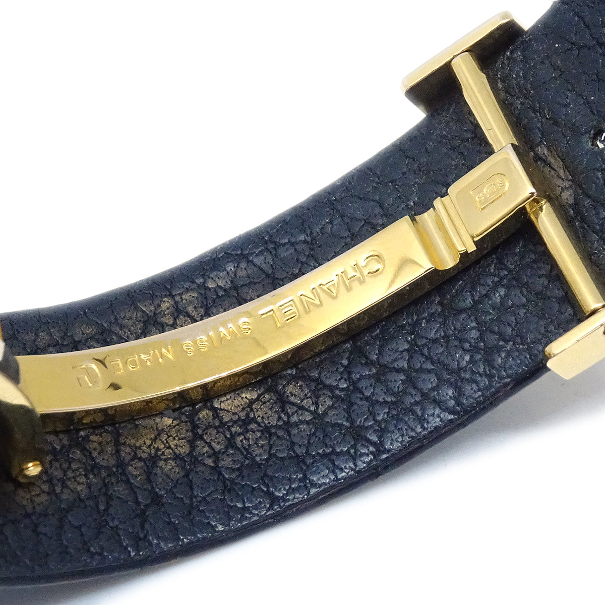 Chanel Matelasse Watch 18KYG Black Crocodile
