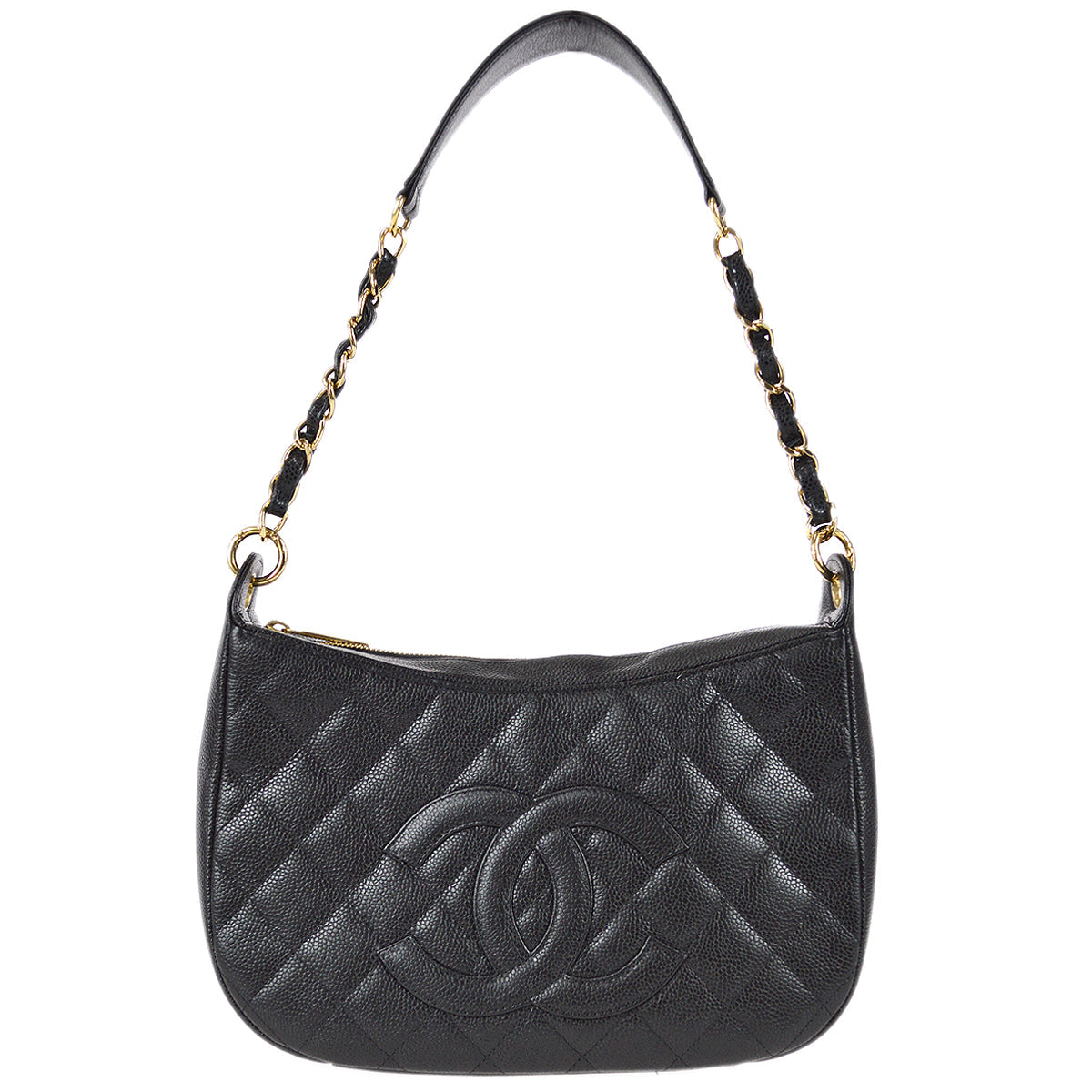 Chanel 2003-2004 Hobo Bag Black Caviar