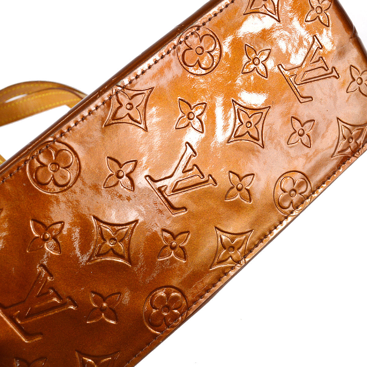 Louis Vuitton 2001 Bronze Vernis Reade PM Tote Handbag M91146