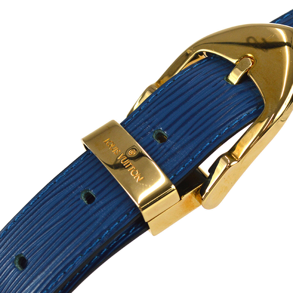 Louis Vuitton 1997 Blue Epi Ceinture Classic Buckle Belt #110/44