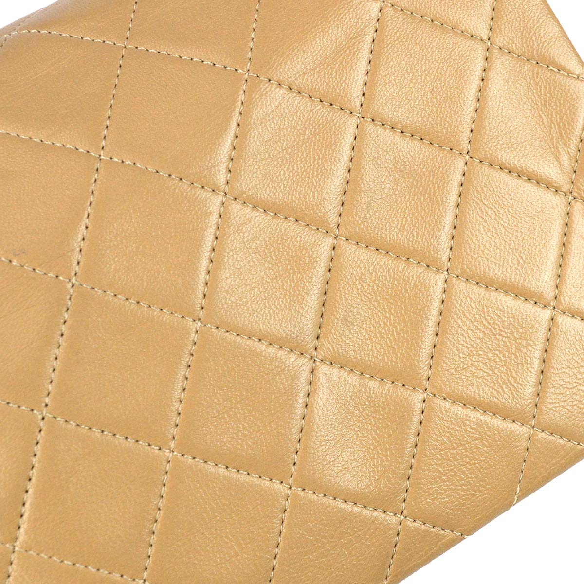 Chanel 1989-1991 Beige Lambskin Small Full Flap Bag
