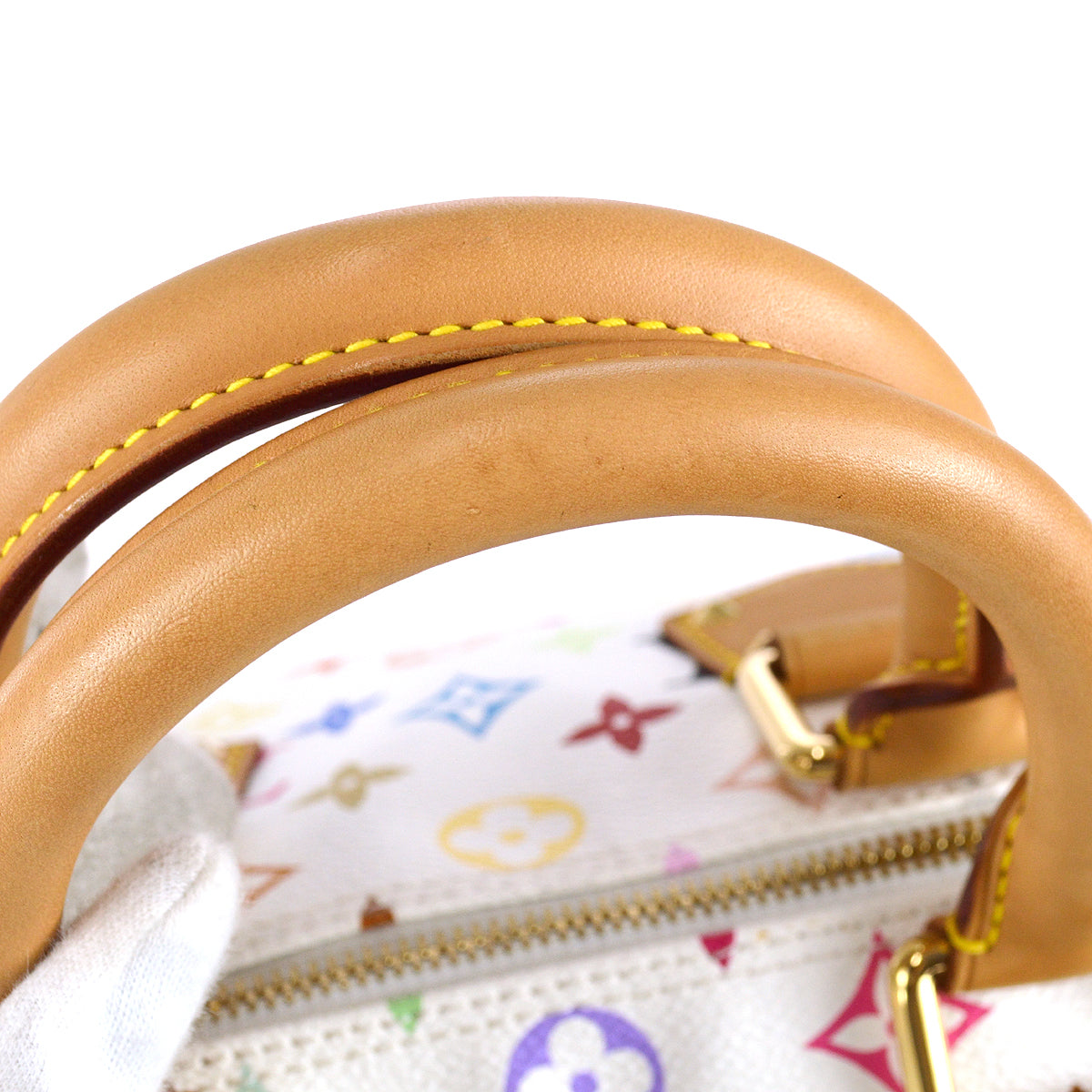 Louis Vuitton 2003 White Monogram Multicolor Speedy 30 M92643