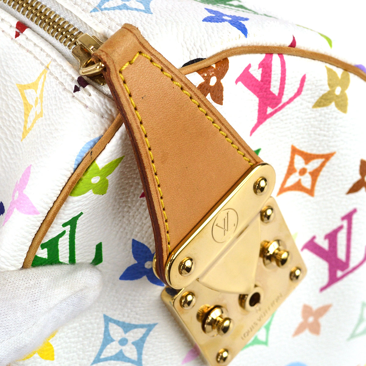 Louis Vuitton 2003 White Monogram Multicolor Speedy 30 M92643