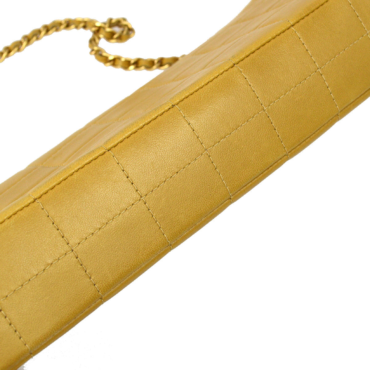 Chanel 2001-2003 Beige Lambskin Choco Bar East West Flap Bag