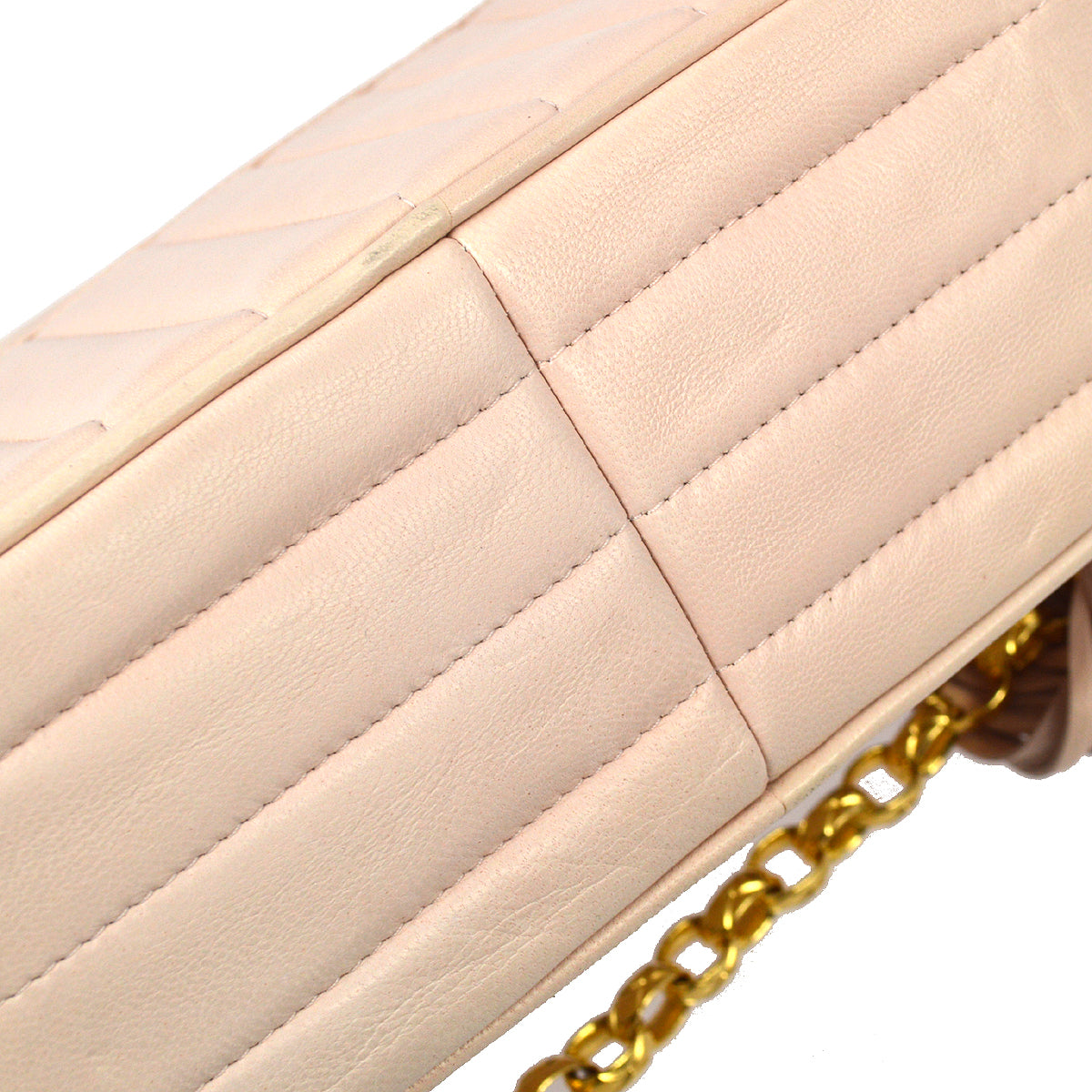 Chanel 1991-1994 Pink Lambskin Mini Vertical Pocket Camera Bag